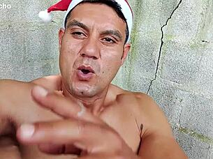 YURI GAÚCHO'S HUGE COCK SANTA PARODY BLASTS BRAZILIAN CUMLOAD