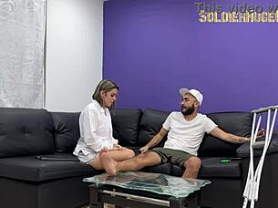 physiotherapist melanie caceres screams fuck me soldierhugecock deepthroat doggystyle!