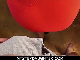 Blonde Teen Tricks Man Into Kitchen Counter POV Fuck