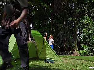 Sexy Camping Cheating Threesome