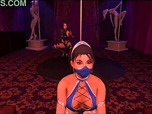 kitana deepthroats cock then rides cowgirl in vr club 💦🍆🕺.