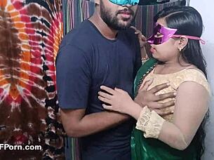 married indian couple's intimate homemade passion