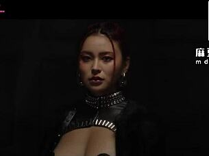 Blowjob skills tested in squirt game ep2 with big tits asian cowgirl