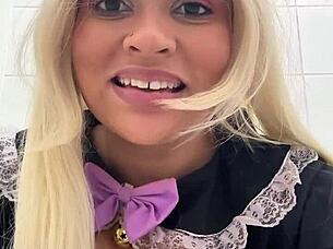 gassy bbw latina farts loud in public cosplay con toilet