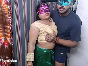 married indian couple's intimate homemade passion