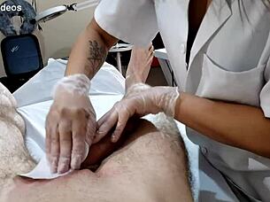 Sexy CFNM Latina Handjob Massage Preview for Complete Cumshot Version Soon