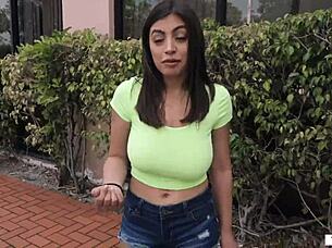 Hairy latina pussy pounded cowgirl for cash pov