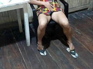 sexy stepmom dresses as worker flashing huge ass and wet pussy on ranch