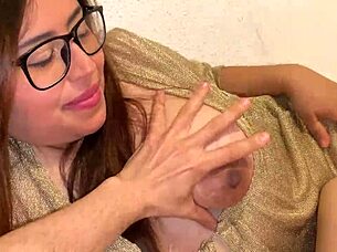 Monster cock blasts cumshot in mouth before husband walks in