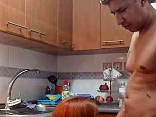 madrastra's juicy pussy creampied in kitchen doggystyle