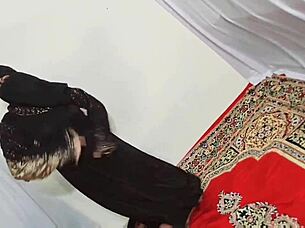 arabic hijab slut shakes big tits and ass erotically to music at home