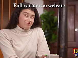 A petite babe gets nailed hard by huge cock in every hole