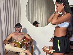 trans maid fucks boss with wild passion