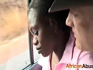 Sassy ebony babe gives oral during wild car ride