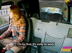 Ginger Babe's Wet Pussy Milked for Creampie in Fake Taxi Cowgirl Ride