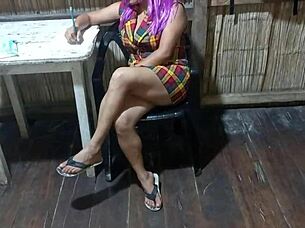 sexy stepmom dresses as worker flashing huge ass and wet pussy on ranch