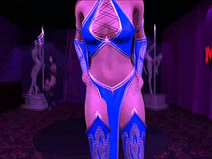 kitana deepthroats cock then rides cowgirl in vr club 💦🍆🕺.