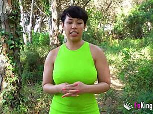 Super-Hot Latina Craves Forest Doggystyle Pounding on Blind Date