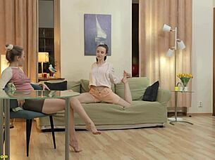 wanna see us flexible teens scissor with huge tits?