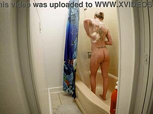 i'm spying kristi love wet shower pussy play