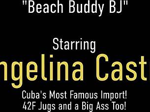 curvaceous angelina castro gags teasingly on throbbing cock beauty