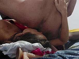 red satin dress slut deepthroats pov doggystyle ass lick