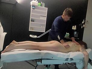 masseur massages lady into face fuck and pussy bang