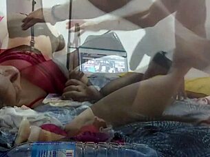 red satin dress slut deepthroats pov doggystyle ass lick