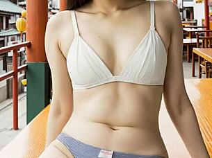 Hey, wanna see Chinatown lingerie models tease in panties and barefoot?