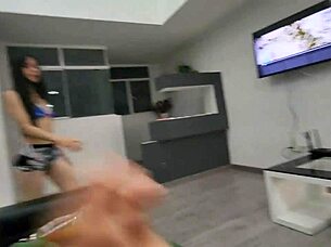 Dexy Laura strokes cock after playful joke