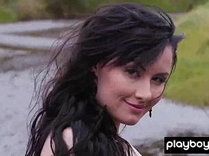 Wow! Playful Brunette Skylar Leigh Strips Naked In Outdoor Stream!