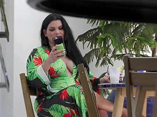 curvaceous angelina castro gags teasingly on throbbing cock beauty