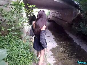 Shy Japanese Tourist Exposes Natural Boobs in Public