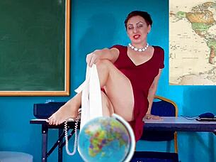 Torcelini school lesson on seas in ripped nylons!