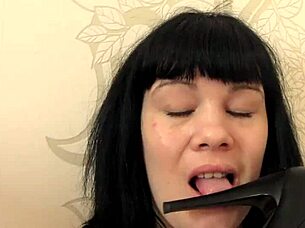wet milf fingers hairy pussy in panties till orgasm pov