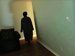 Burglar caught breaking in gets seduced by curvy ebony lady!