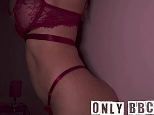 Hey, horny housewife Andi Avalon rides massive BBC in dark room