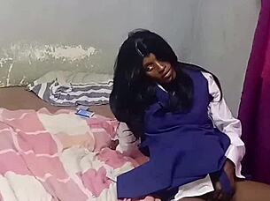 hot 18yo stepdaughter masturbates with stepdaddy cums on small tits