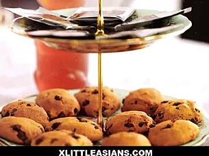 Dolled up asian teen kimmy kim gets fucked doggystyle in cute dress