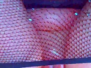 puffy shaved pussy in fishnets stretched by bbc creampie