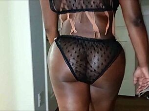 Burglar caught breaking in gets seduced by curvy ebony lady!