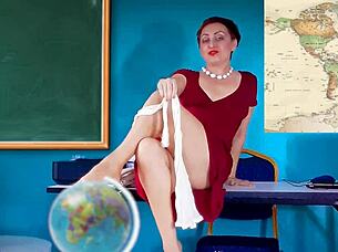 Torcelini school lesson on seas in ripped nylons!