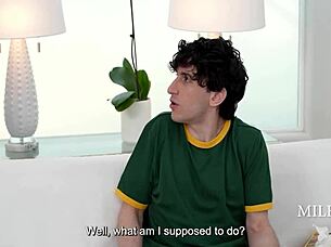 curvy milf cougar cop catches petite teen jerking offers better handjob