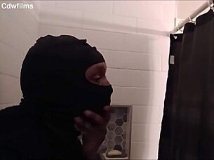 Burglar caught breaking in gets seduced by curvy ebony lady!
