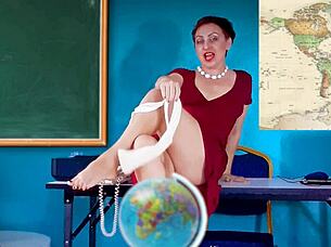 Torcelini school lesson on seas in ripped nylons!