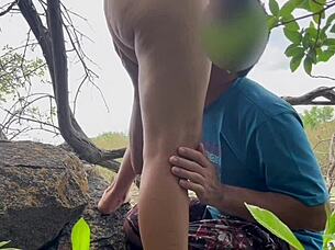 Young Latina's tight pussy teased during lakeshore workout