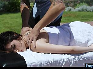 Masseur pounds sexy Judy Love's tight ass hard!