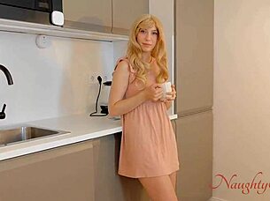 Stepmom forgets to lock bathroom door during steamy session