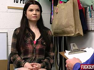 shy petite teen fucks hardcore at the office