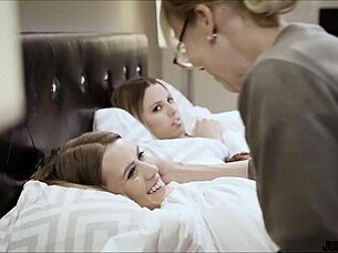 show stepgrandpa how mad you are with our lesbian tits play